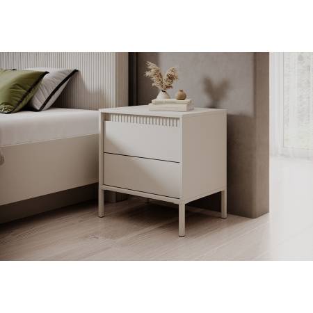 Stolik nocny beżowy z szufladami SONEO